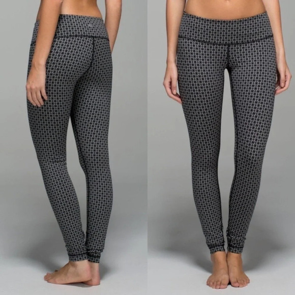 Lululemon Wunder Under Pant Full-On Luon Tri Geo Silver Spoon Black 4 W5G95S - Picture 12 of 12